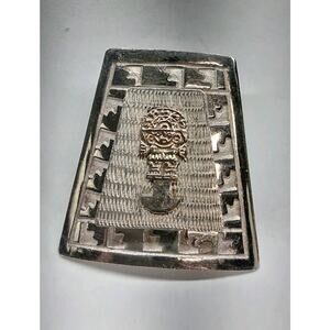 Sterling Silver. Vintage Mayan Brooch Pin / Pendant. Mexican